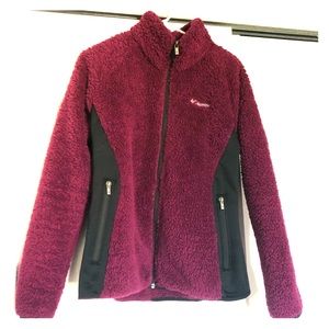 A Columbia fluffy sweatshirt.